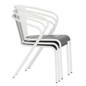 Метален градински стол KADUNA - бял