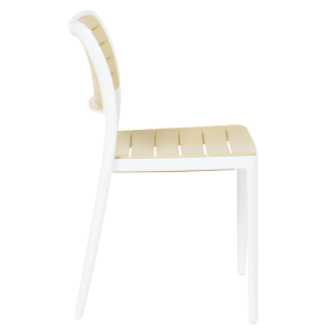 Градински стол RABAT - жълт-бял