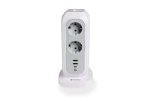 Разклонител Verbatim EUPT-01 EU Power Tower 11 AC with 2 x USB-C / 2 x USB-A