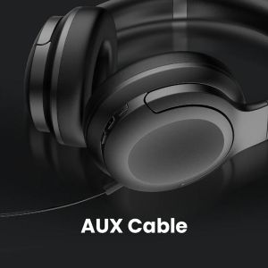 Слушалки HiFuture FutureTour Black, Active Noise Canceling, 25-Hour Playtime, Memory Protein Foam Cover, Crystal-Clear Call, Wireless 5.2, AUX Cable