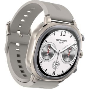 Часовник HiFuture AIX Lite Champagne Gold,  1.43" AMOLED,  466*466, Powered by Dual Core & Syntra AI, Bluetooth Call, 1ATM Waterproof, Sixth Generation Health Sensor, Up to 10 days daily use, Extra Fabric Strap inbox