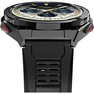 Часовник HiFuture Active Black Red, *1.43"  AMOLED, Dual Band GPS +Compass + Altimeter 466*466, Powered by Dual Core & Syntra AI, Bluetooth Call, 5ATM Waterproof, 24/7 True Heart Rate & Blood Oxygen Sensor, Up to 10 days daily use