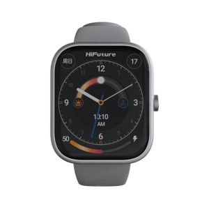 Часовник HiFuture Lume Silver Grey, 1.85 " IPS, Powered by Dual Core, Aerospace-Grade Ultra Light Aluminum Frame, Bluetooth Call, 3D User Interface, 1ATM Waterproof, 24/7 True Heart Rate & Blood Oxygen Sensor, 100+ Sports Mode, Up to 7 days daily use