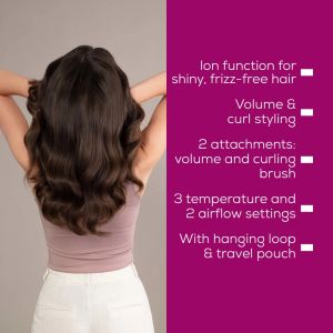 Електрическа четка за коса Beurer HT 85 Rotaiting  hot air brush, ionic function, caremic coating, 2 interchangeable attachments: Heated brush and curling brush, 2 heat settings & cold air setting