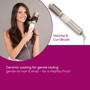 Електрическа четка за коса Beurer HT 85 Rotaiting  hot air brush, ionic function, caremic coating, 2 interchangeable attachments: Heated brush and curling brush, 2 heat settings & cold air setting