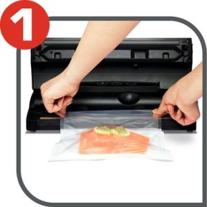 Уред за вакуумиране Tefal VT254070  Vacupack classic plastic,  automatic "vaccum & seal", 18 bags included, vertical storage, seal functions, stop function