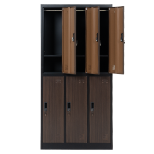 Метален шкаф Carmen CR-1243 J - черен-орех