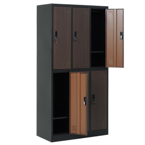 Метален шкаф Carmen CR-1243 J - черен-орех
