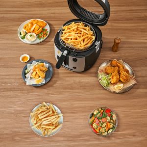Фритюрник Tefal FF2588E0 Filtra Vision+, black, 1.2Kg / 2.1L, 1900W, timer, fix bowl, washable (lid, basket), adj. thermostat, on/off