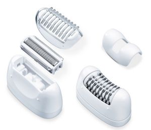 Епилатор Beurer HL 76 4-in-1 Epilator wet & dry , 42 tweezers, Extra-bright LED light, 2 speed settings, 2x epilator attachments (glide & precision attachment) & 2x shaver attachments (shaving & trimming attachment), Cordless, Powerful lithium-ion battery