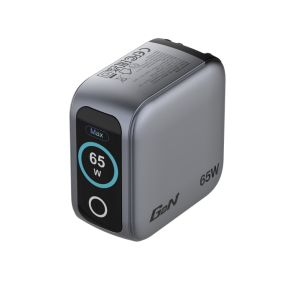 Зарядно устройство Verbatim Mini GaN Charger 65W with Display + 60W USB-C to USB-C Cable (Charger and Data transfer) Grey