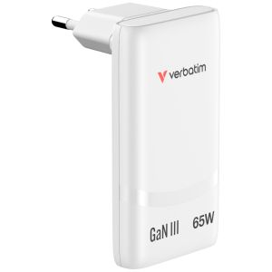 Зарядно устройство Verbatim Fold 'n' Go GaN Charger 65W EU plug White