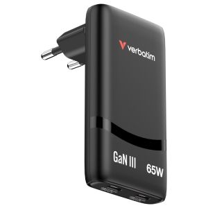 Зарядно устройство Verbatim Fold 'n' Go GaN Charger 65W EU plug Black