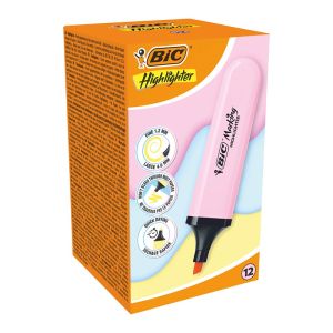 Текст маркер BiC Marking Pastel Скосен връх 1.2-4.6 mm Розов