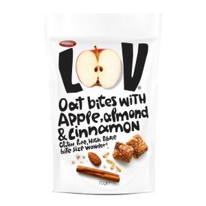 Овесени хапки LOV® Ябълка, бадем и канела 70 g