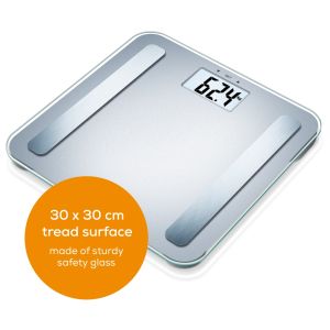 Везна Beurer BF 183 diagnostic bathroom scale; Extra large LCD display; Weight, body fat, body water, muscle percentage, bone mass, AMR calorie display; 180 kg