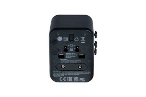 Адаптер Verbatim UTA-02 Universal Travel Adapter with 1 x USB-C PD 20W / 1 x USB-A QC 3.0