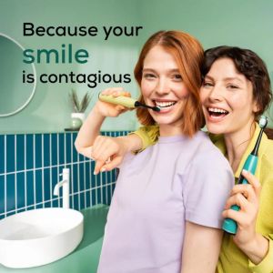 Електрическа четка за зъби Beurer SC 50 ocean breeze Electric Sonic Toothbrush, up to 80,000 mov/min, 5 cleaning programs: Clean, Sensitive, Polish, Gum Care, Whiten, Pressure sensor , 2-min. timer, Incl. 2 toothbrush heads and magnetic charging plate, 22