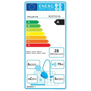 Прахосмукачка Rowenta RO3753EA, Compact Power (black/orange) - 750W, ACAA, parquet