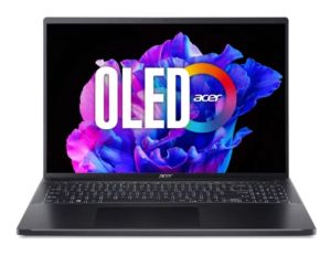 Лаптоп Acer Swift Go 16 Pro, SFG16-71-74R0, Intel Core i7-13620H (up to 4.9GHz, 24MB), 16" CineCrystal 3,2K OLED 120Hz, 16 GB LPDDR5 RAM OB, SSD 1000GB PCIe Gen4, Intel UHD, WIFI6E+BT 5.2, Micro SD, FPR, No Cyrilic, QHD Cam, Win 11 Home 64 bit, Ice Black