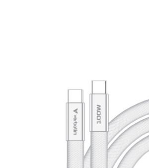Кабел Verbatim Sync & Charge SoftTouch USB-C to C cable 100W 120 cm - White