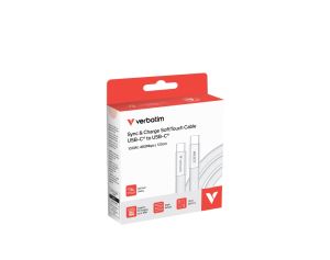 Кабел Verbatim Sync & Charge SoftTouch USB-C to C cable 100W 120 cm - White