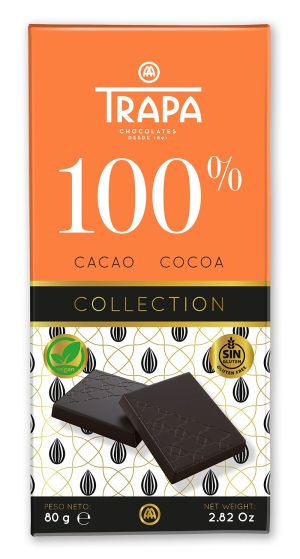 Шоколад Trapa, КЕТО, 100% какао, 80 гр.