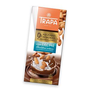 Млечен шоколад с бадеми Trapa, без захар, “Интензо”, 175гр
