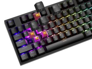 Клавиатура Genesis Mechanical Gaming Keyboard Thor 404 Black RGB Backlight Outemu Peach Silent, US Layout