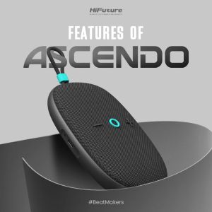 Тонколони HiFuture ASCENDO Black, Bluetooth 5.3, IPX7 Waterproof, 20W Output, Pair to Play (TWS Mode), Up to 15 Hours Playtime, Built in 2-in-1 Amplifier