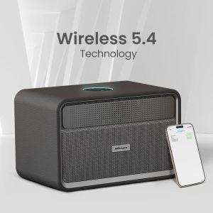 Тонколони HiFuture Passion X Black, 100W Output (Max.Power), Built-in Powerful DSP with DynaBoost Technology, Crafted Wood Cabin, Wireless 5.4, Two-Way Full Range Speaker System, Built-in 8000mAh High-Performance Battery System, Pair to Stereo Sound Syste