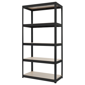 Метален стелаж STAR 180x90x45 см, до 275 кг на рафт  - черен